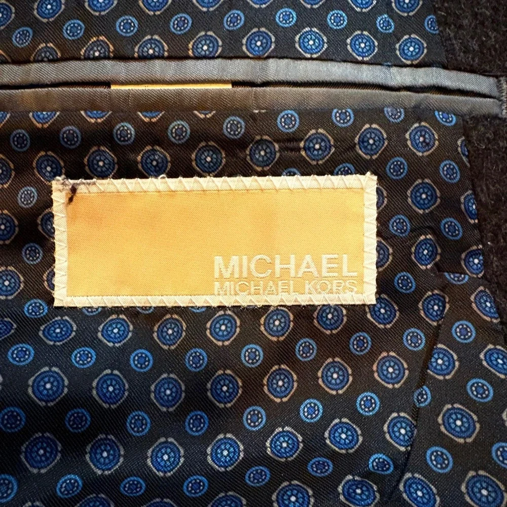 Michael Kors Mens 46L Blazer 100% Camel‎ Hair Charcoal Grey Sport Coat 2 Button